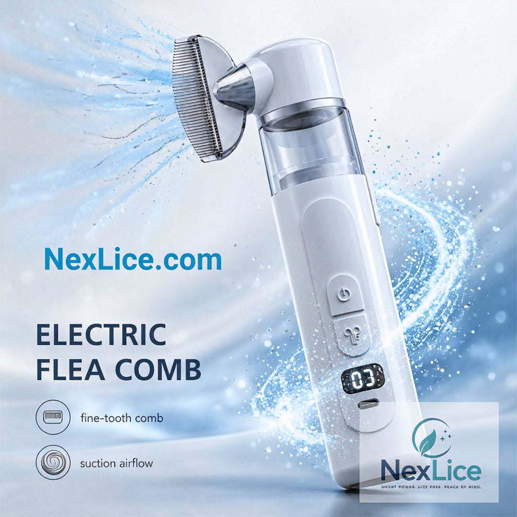 NexLice Electric Lice Comb with Vacuum Suction — Chemical-Free, Mess-Free Lice Removal
