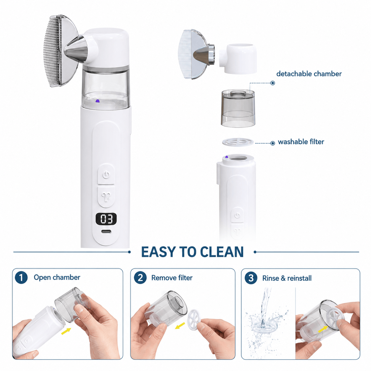 New 2-in-1 Electric Lice Comb - Flea Lice Catcher