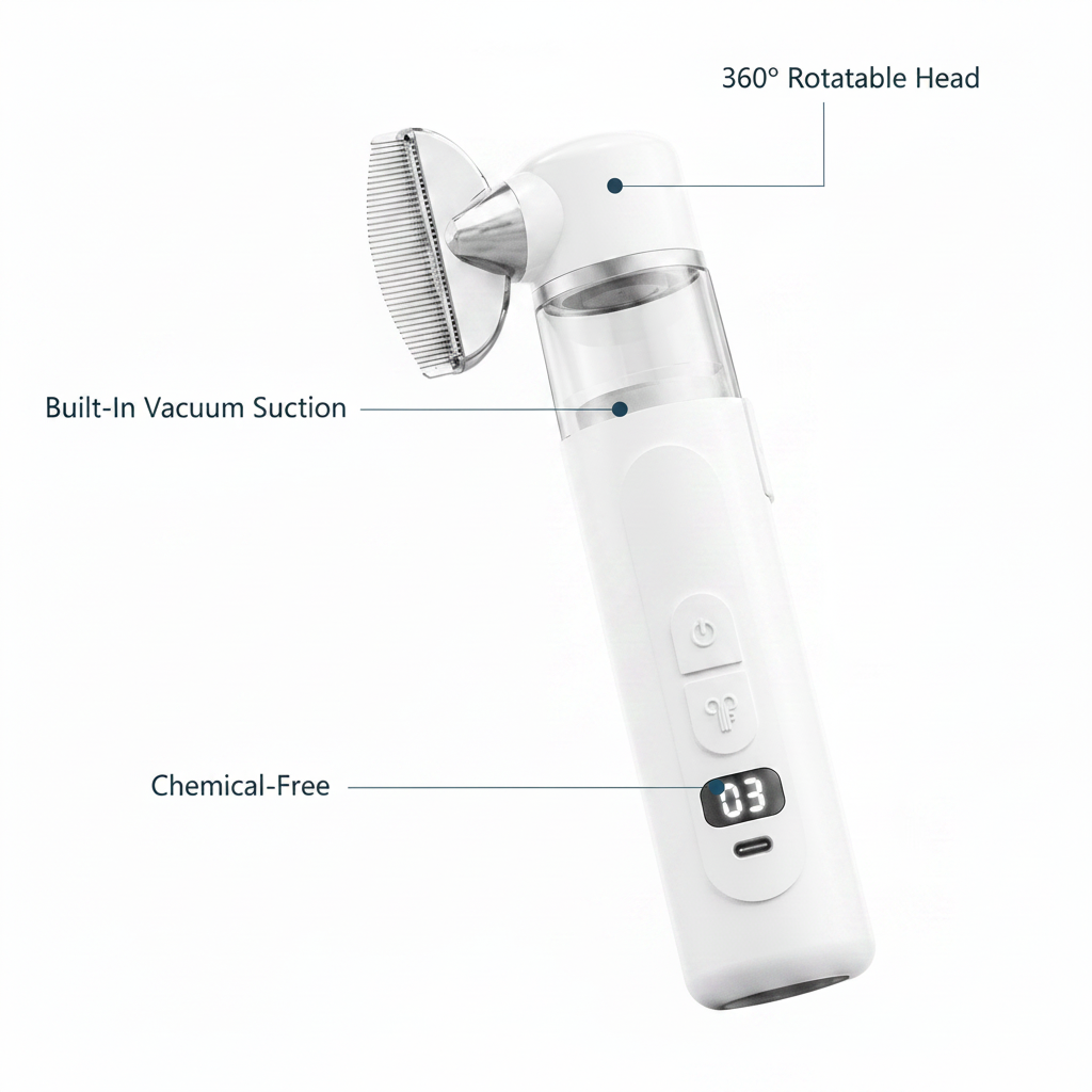 NexLice Electric Lice Comb with Vacuum Suction — Chemical-Free, Mess-Free Lice Removal