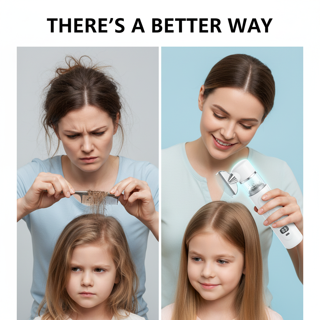 NexLice Electric Lice Comb with Vacuum Suction — Chemical-Free, Mess-Free Lice Removal